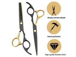 Kit de Tesouras para Corte de Cabelo Conjunto de Tesouras de Barbeiro Profissional com Tesouras de Desbaste JEDBESETZT