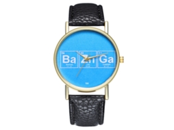 Reloj De Cuarzo Con Correa De Cuero Pu, Patrón De Letras Y Números Romanos, Unisex (negro)
