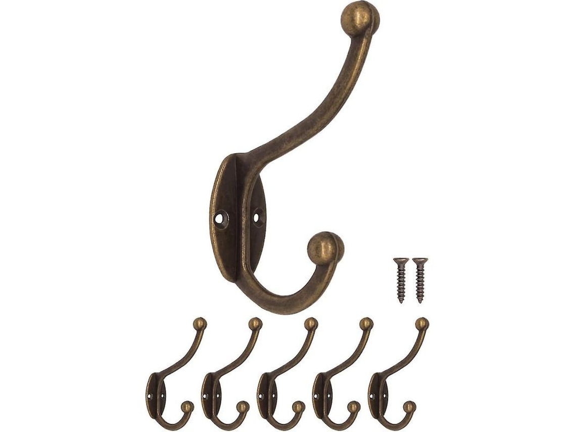 Kit De 5 Ganchos De Ferro Fundido Com Design Antigo, Vintage, Rústico E Retrô Para Guarda-roupas, Toalhas E Chapéus