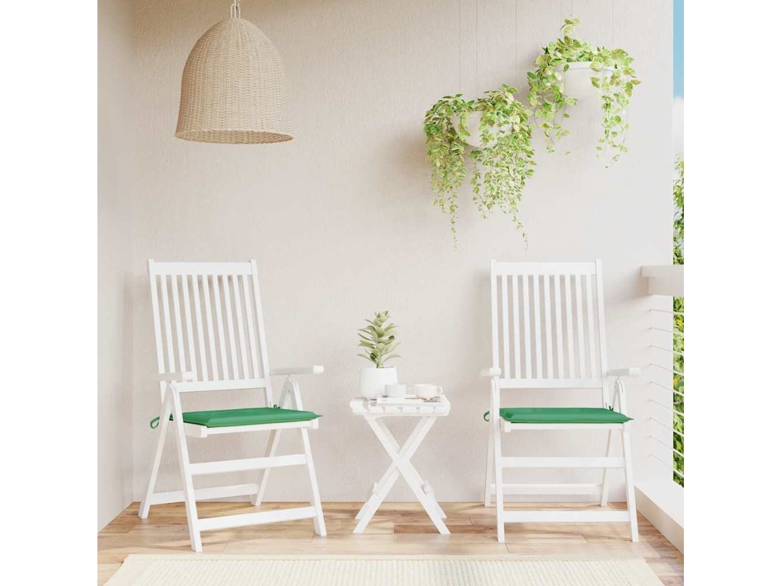 Vidaxl Almofadões P/ Cadeiras Jardim 2pcs 40x40x3 Cm Oxford Verde