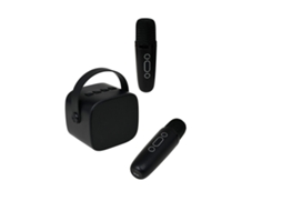PARTY Altifalante Bluetooth 5.1 com 2 microfones de karaoke sem fios Modelo Party Btmic 15W Preto