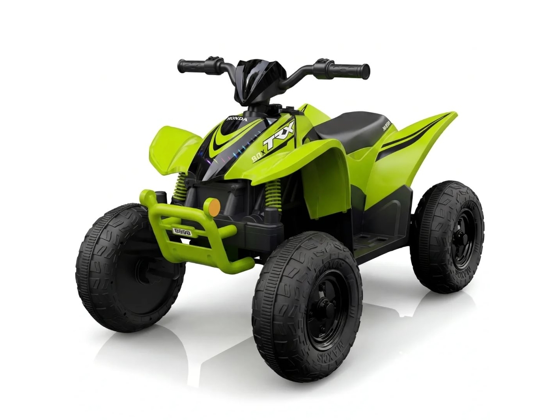 Quad Elétrica Infantil Honda Trx90x 12v 3 A 6 Anos – Veículo Com Bateria Fria Com 4 Motores, Amortecedores &amp; Bluetooth – Verde