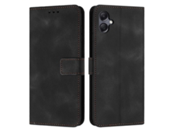 Compre Capa De Couro Para Samsung Galaxy A06 4g, Cor Sólida, Carteira, Capa Protetora, Preta