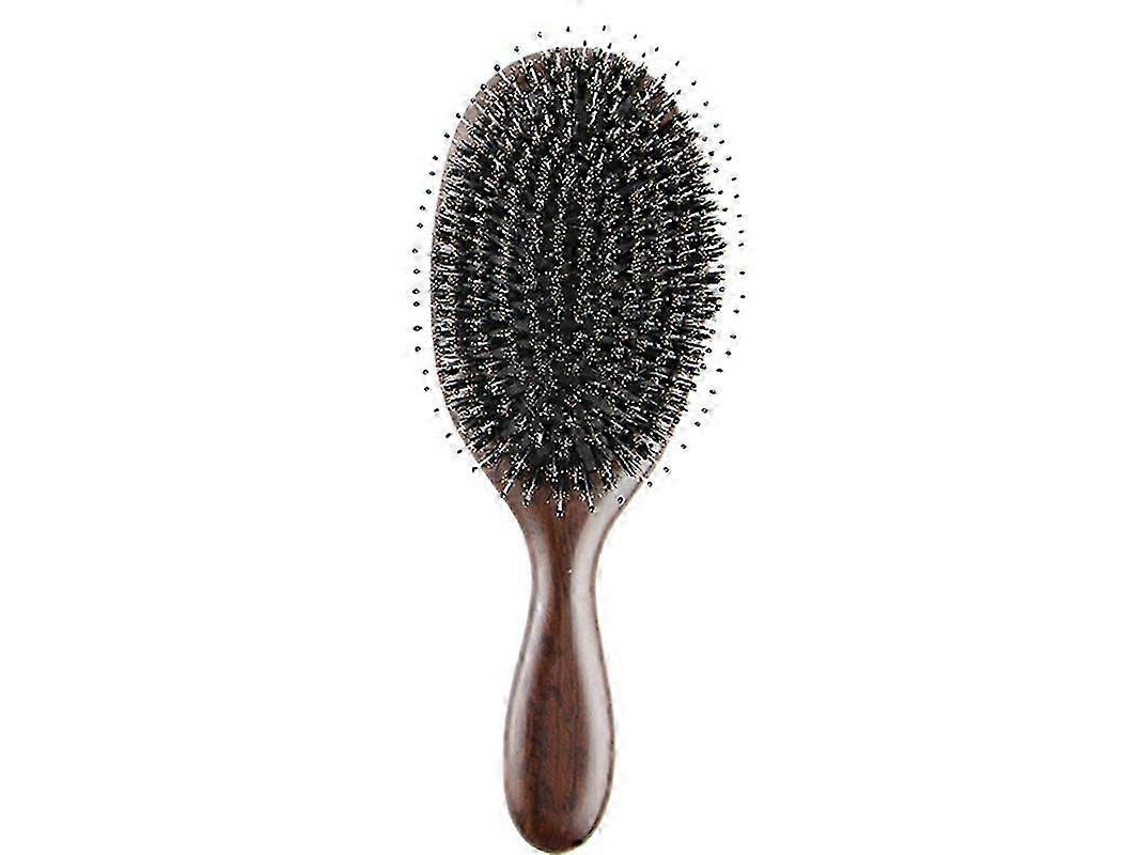 Escova De Cabelo De Sândalo Natural Com Pente Fino Antiestático, Cerdas De Javali, Verde Jinyubo Store