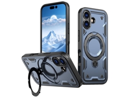 Capa Para Iphone 17 Em Plástico Com Proteção Magsafe Estilo Militar - Azul