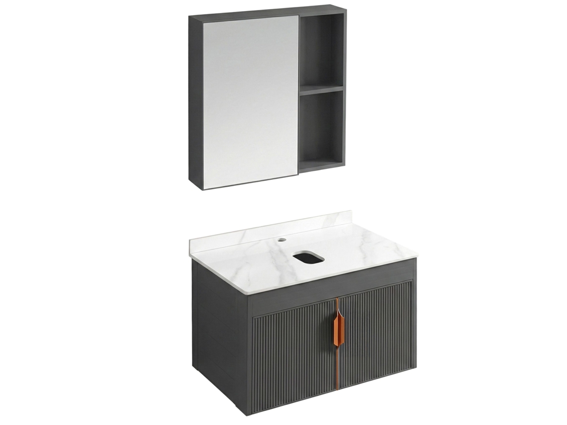 Conjunto de Móveis de Casa de Banho com Tampo REA Top Aa18 Marti Grey 60cm