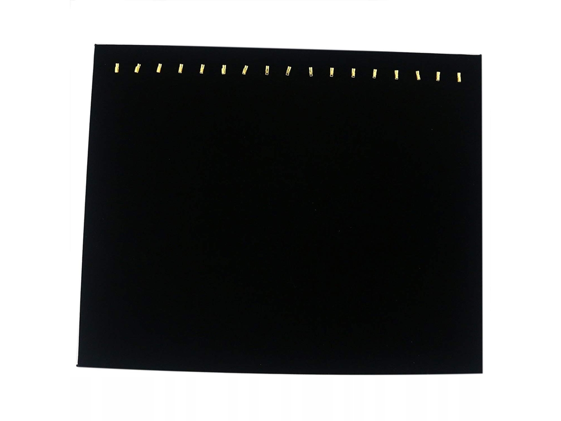 Expositor De Colares D12 24,5x40 Cm Preto Plástico Resistente Com Recobrimento De Veludo