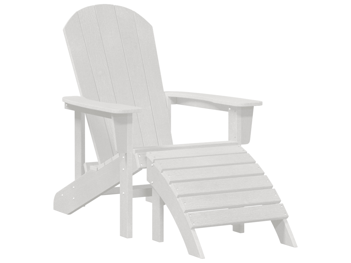 Conjunto 1 Cadeira Adirondack Vidaxl Branco Polietileno (82 X 74 X 92 Cm)