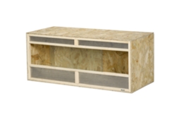 Jaula para Cães com tranca e estofamento 82,5x57x72cm, madeira natural e branco creme