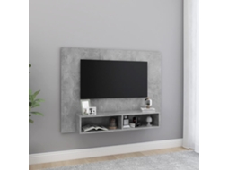 Vidaxl Armário Parede P/ Tv 120x23,5x90cm Deriv. Madeira Cinza Cimento