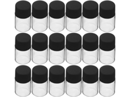 Nuobesty Pacote Com 40 Mini Frascos De Vidro Transparente De 5ml Para Amostras Com Tampas Brancas Herméticas E