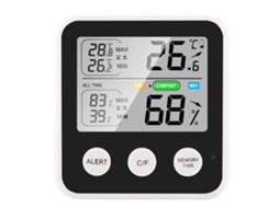 Termômetro higrômetro digital magnético com tela lcd precisão alta função lembrete conforto ℃/℉ preto S/MARCA