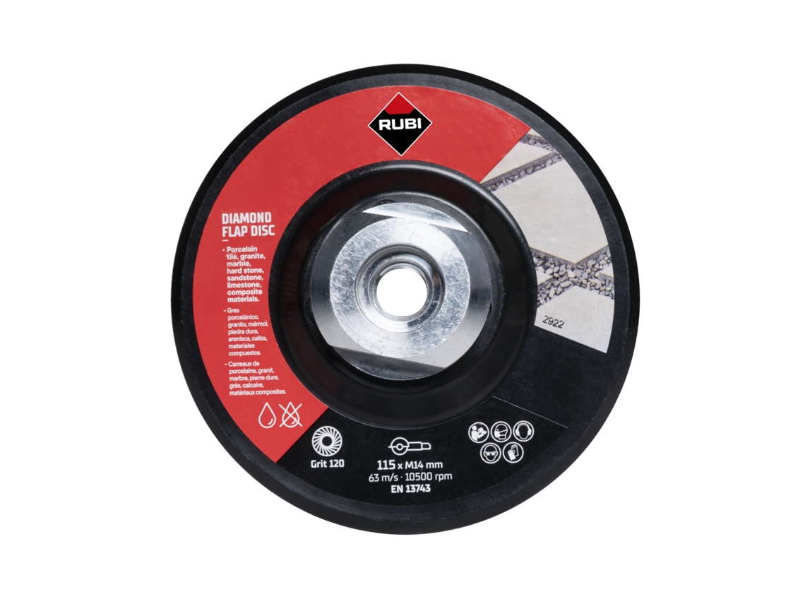 32927 100/120 GRIT MÉDIO Disco Ø115 RUBI