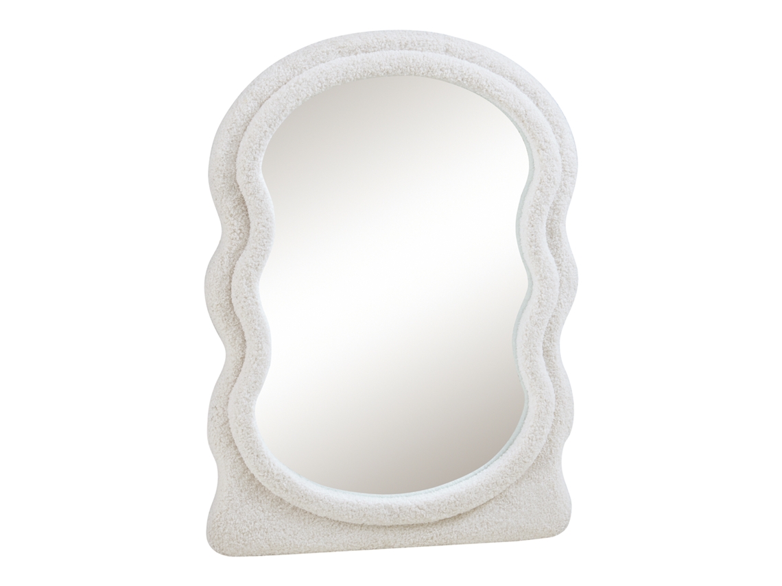 Espelho De Parede Brummen 80x60 Cm Moldura De Pelúcia Branco [EN.CASA]