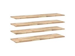 Conjunto 4 Prateleira flutuante VIDAXL Marrom Madeira de acácia (120x40x2 cm)