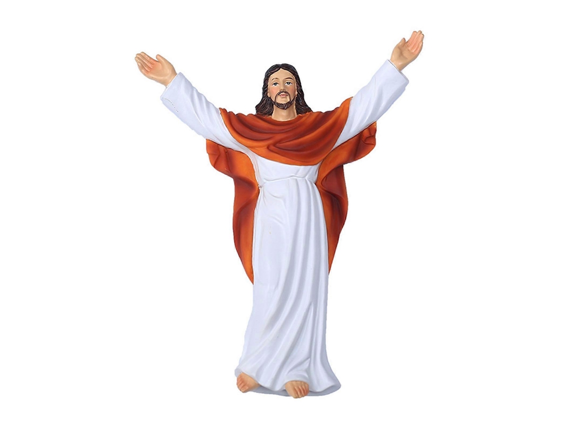 Estatueta De Cristo Jesus Pintada À Mão Em Resina, Figura Católica, Artesanato, Ornamento Slowmoose