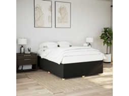 Vidaxl Estrutura de Cama Sem Colchão 140x200 Cm Tecido Preto
