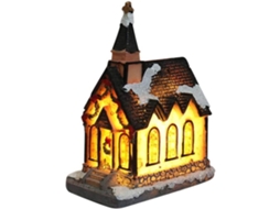 Casas de Aldeia de Cena de Natal Decorações de Natal de Led Casa de Neve de Resina com Luz Branca Quente Alimentada Por Bateria