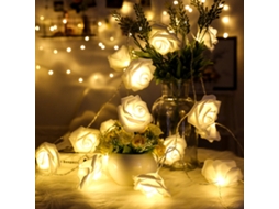 Rebe-luz De Cadena Led Imitación De Rosa Para Boda Fiesta Decoración Luz Blanca Cálida