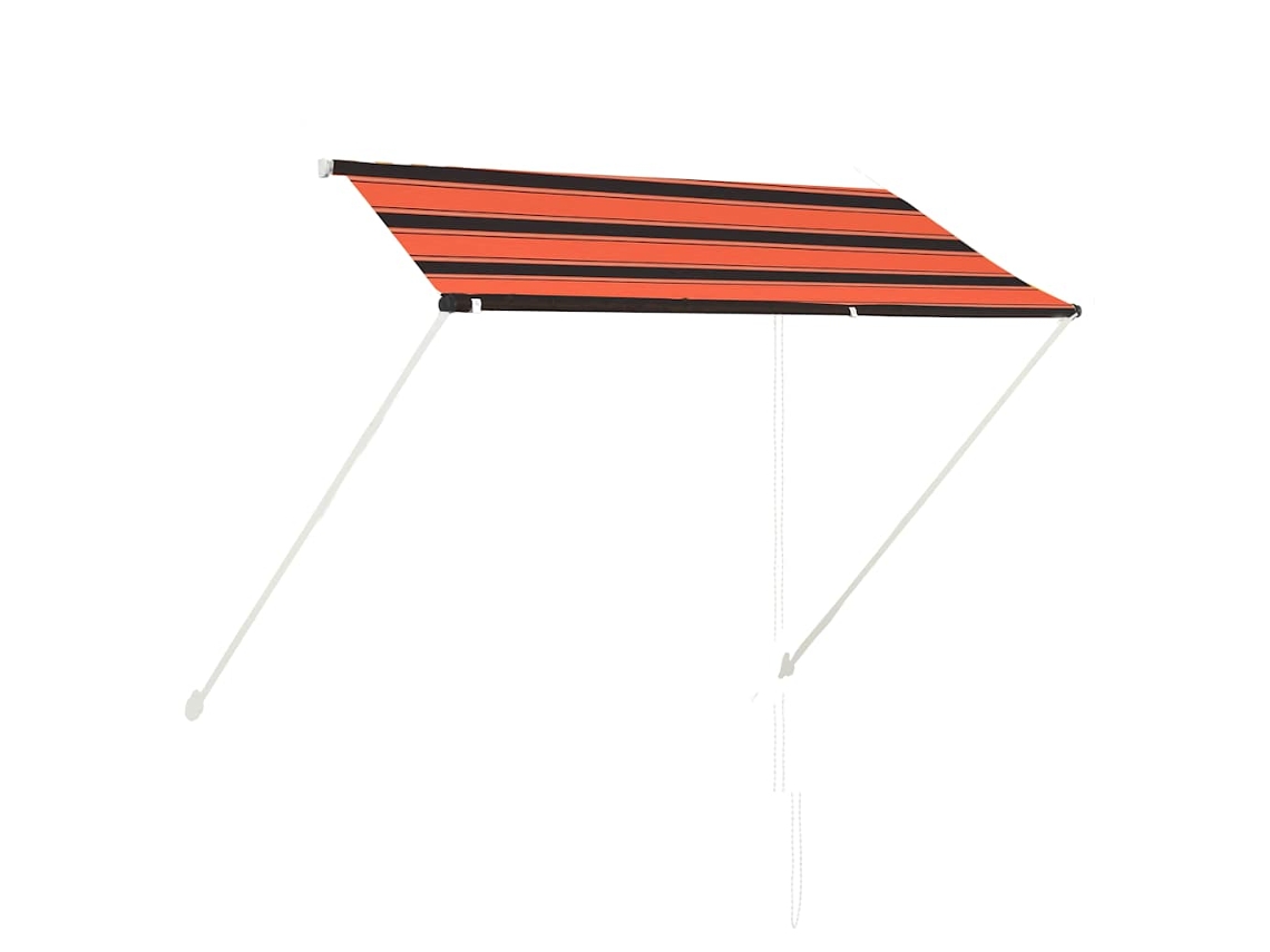 Vidaxl Toldo Retrátil 250x150 Cm Laranja E Castanho