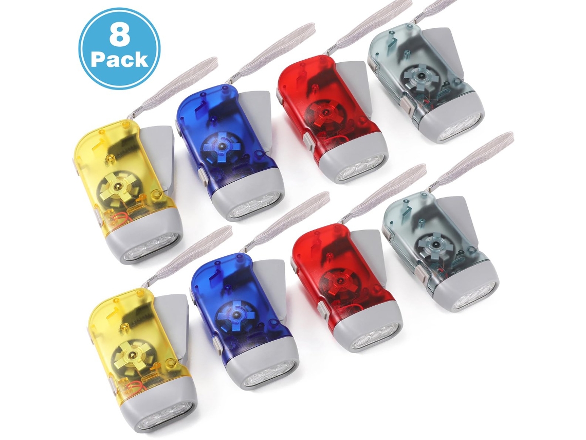 Conjunto de 8 Lanternas de Manivela LED Recarregáveis ZYBLSSBB