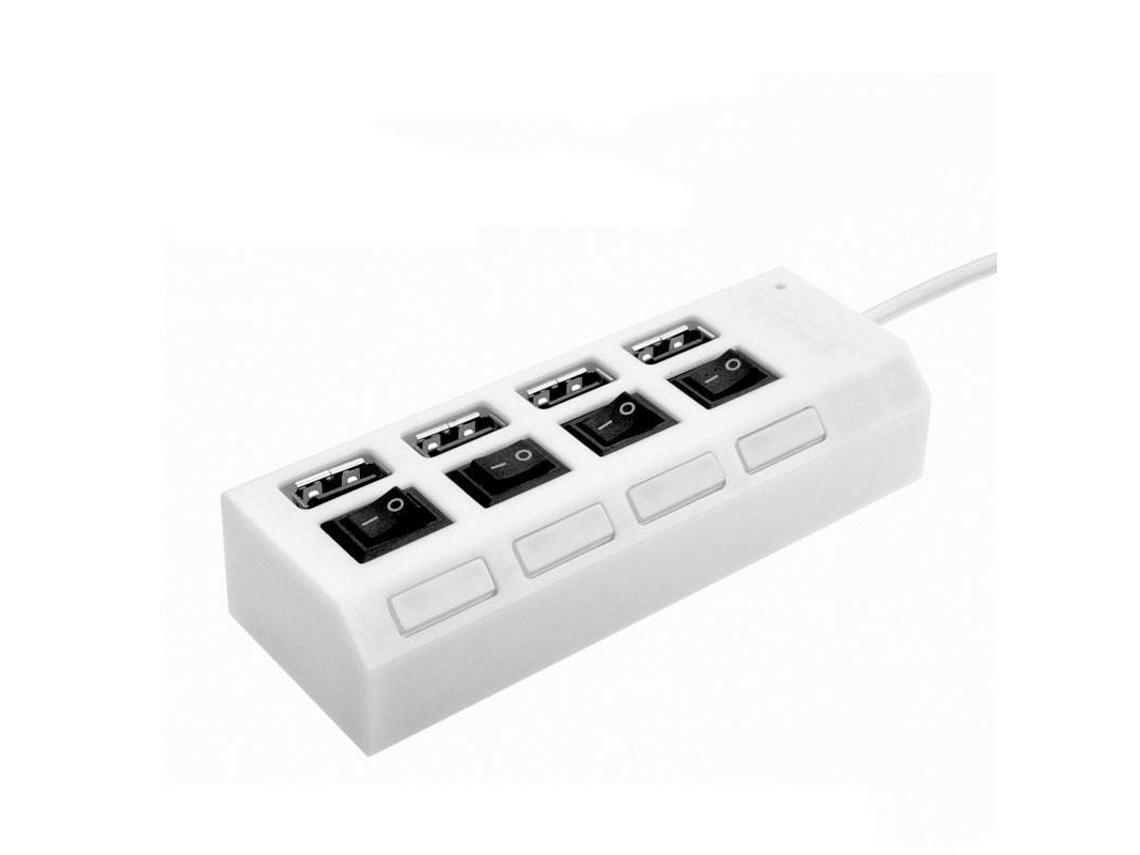 Yizhood 4 em 1 USB 2.0 Hub Docking Station Use USB 2.0 Power Adapter Switch Hub 30cm Tampa branca