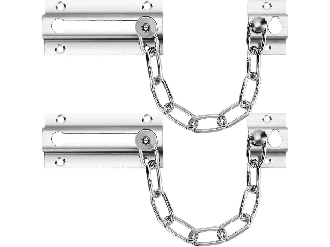 Conjunto De 2 Correntes Segurança Para Portas, Corrente Premium, Reforçada Com 12 Parafusos, Aço Inoxidável Uso Interno Em Portas.