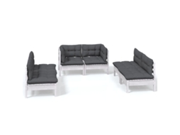 Conjunto de 6 Garden Lounge com Almofadões Pinho Maciço MAISON EXCLUSIVE