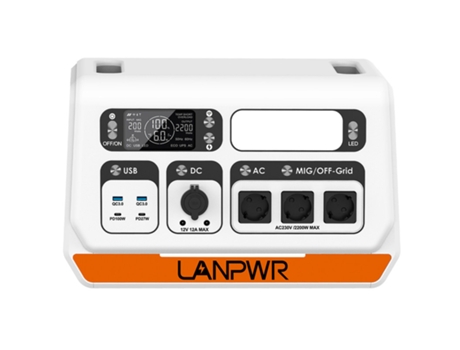 2400 Pro Balcony Solar System 2200w 2040wh Power Station With On Grid Inverter 3 Ac Outputs Lanpwr