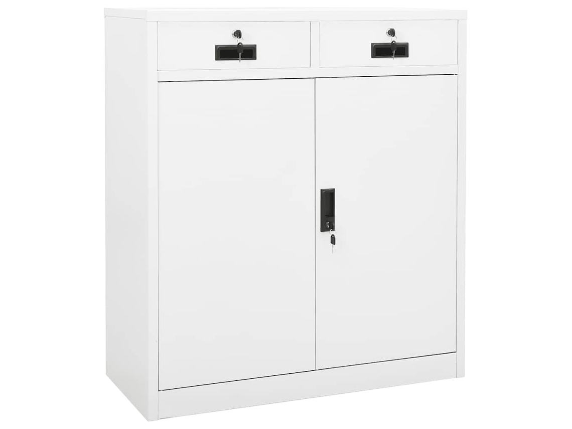 Vidaxl Armário De Escritório 90x40x102 Cm Aço Branco