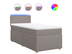 Box Spring Bed, Box Spring Beds Vidaxl Cinzento-acastanhado Tecido (100 X 200 Cm)