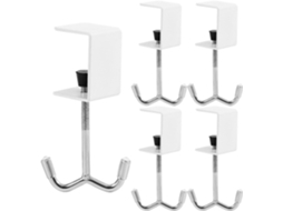 Conjunto De 5 Ganchos De Mesa Yarnow: Fixação Lateral Resistente E Antiderrapante Para Pendurar Fones De Ouvido
