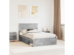 Vidaxl Estrutura Da Cama Com Cabeceira Concreto 120 X 190 Cm