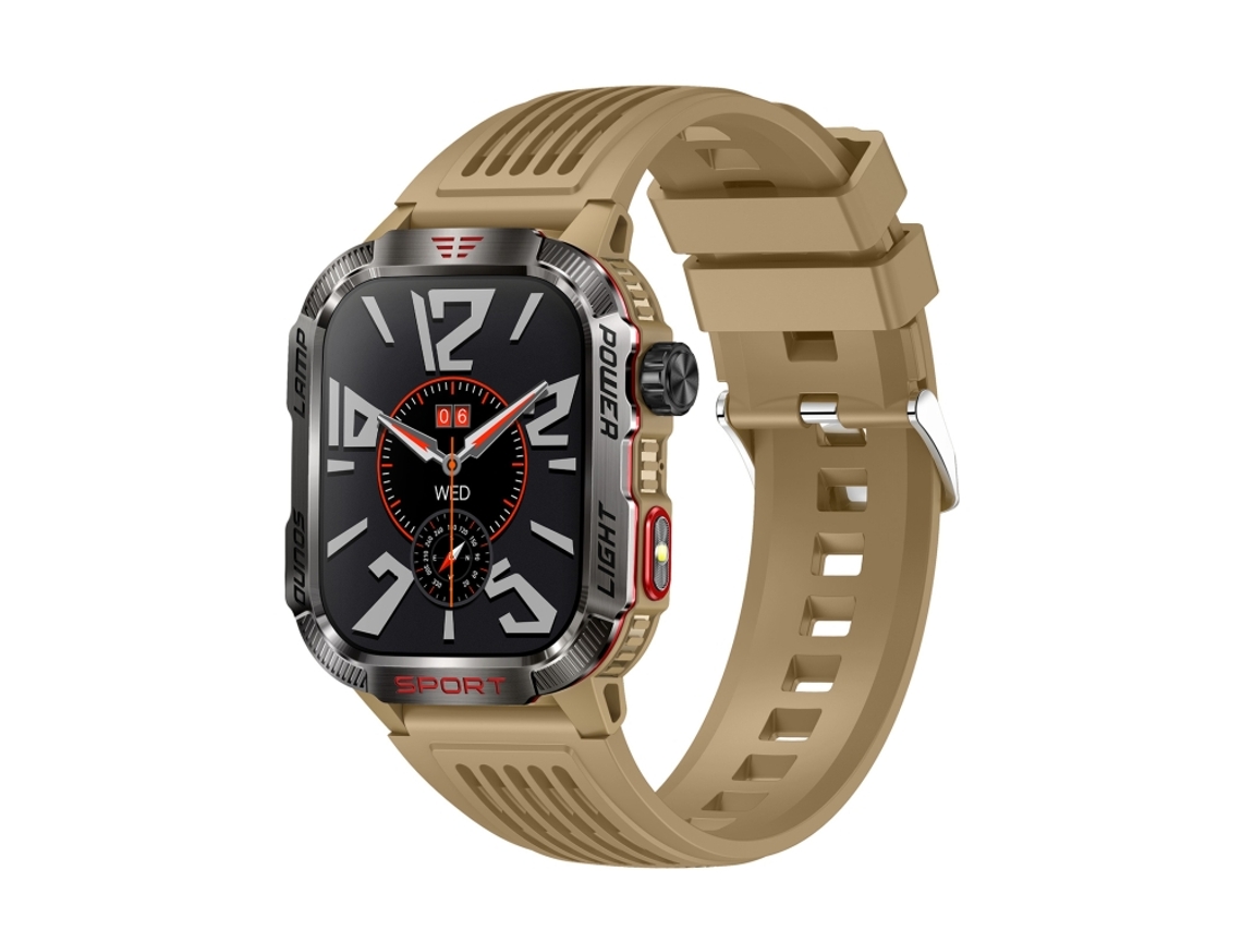 (amarelo) Smartwatch Robusto Com Tela Ips De 2,01 Polegadas E Luz Detectora De Notas Falsas.