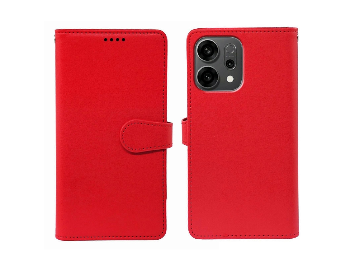 Capa Para Oppo Reno14 5g (global) Com 9 Compartimentos Para Cartões E Suporte De Couro Sintético, Vermelha