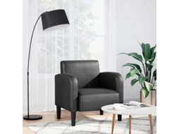 Vidaxl Poltrona Com Apoios De Braços 54 Cm Couro Artificial Preto