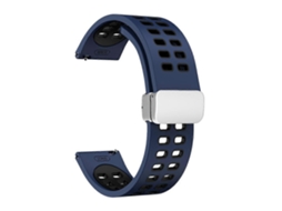 Pulseira De Relógio De Silicone Bicolor Com Fecho Dobrável De Furos Duplos Na Cor Prata