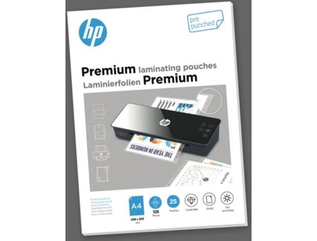Bolsa de Plastificação HP Premium Perfurada A4 (125 Mícrones)
