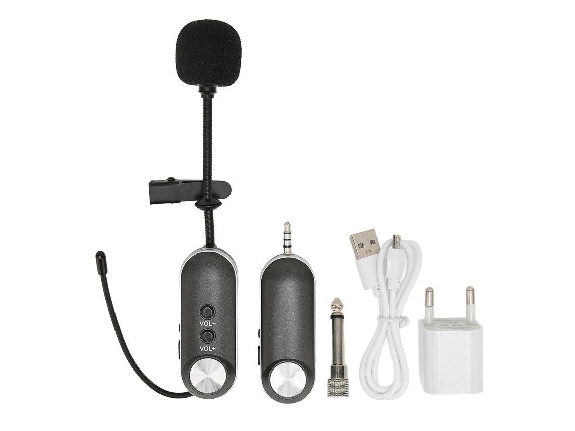 Lurelia Microfone De Lapela Sem Fios 3,5 Mm Preto Para Gravação