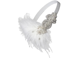 Tiara Decorativa De Penas Brancas Para Mulheres