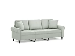 Maison Exclusive - Sofá 3 Lugares + Almofadas Decorativas 180cm Veludo Cinza-claro