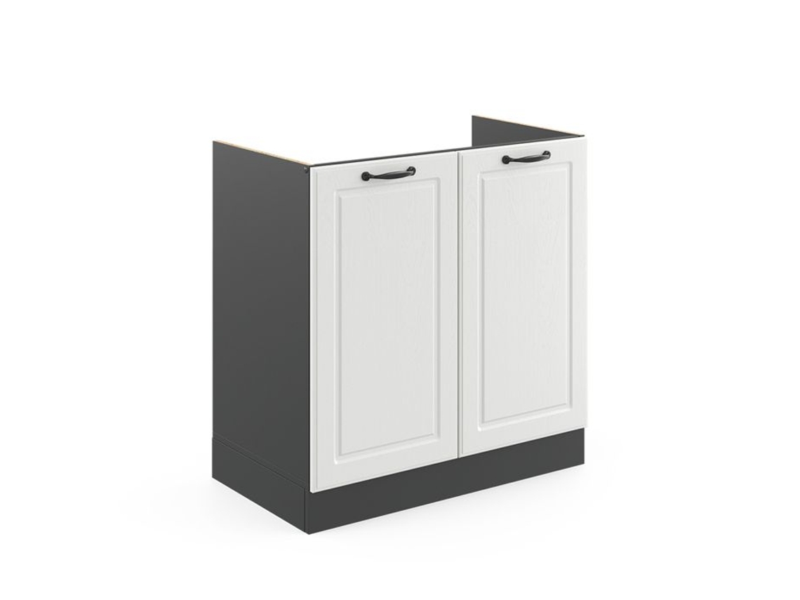 Armário de pia baixo Vicco R-Line, branco country, 80 cm, carvalho PA