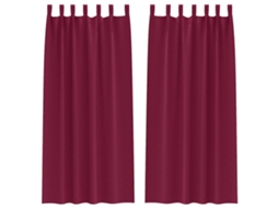Maison Exclusive - Cortinas Blackout Com Argolas 2 Pcs Vinho Vermelho 260 X 140 Cm