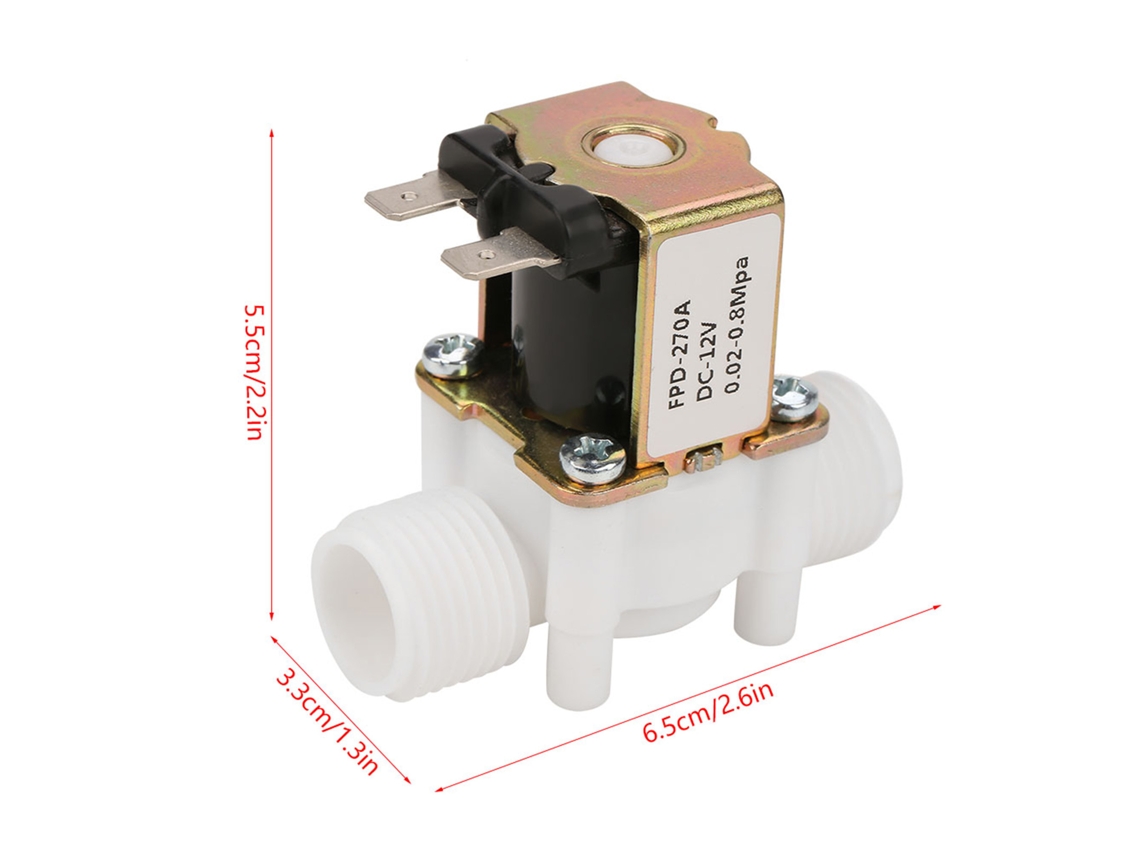 Válvula Solenoide Plástica Laxiscreed 12v G1/2 Normally Closed Para Água
