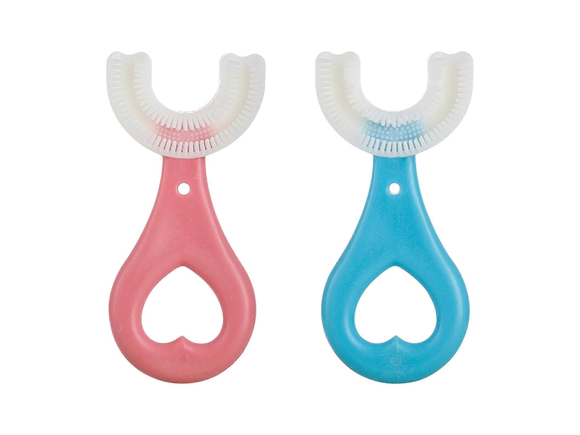 Escova De Dentes Infantil Em Formato De U, 360 Graus, Com Cabeça De Silicone Para Limpeza Bucal.