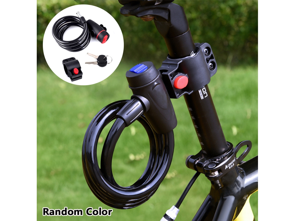 Cadeado Universal De Aço Espiral Antifurto Para Bicicleta, Com 2 Chaves. Aquaforge