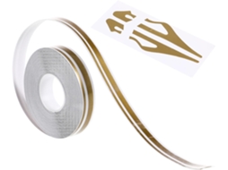 Adesivo Decorativo Para Carro Com Faixa Lateral Dourada Em Pvc