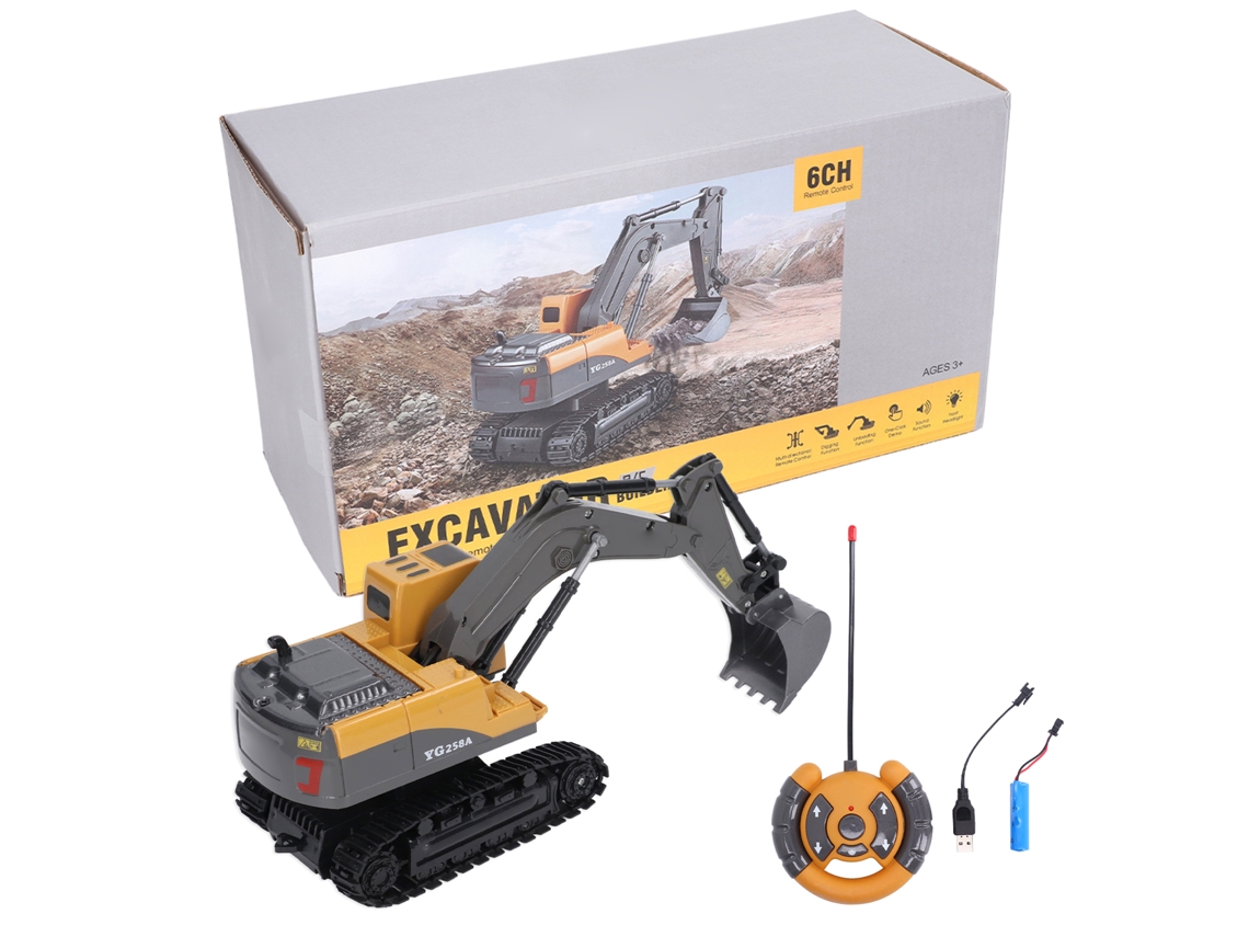 Primerox brinquedo de Escavadora Rc Recarregável 1/24 Simulação Veículo de Construção para Crianças