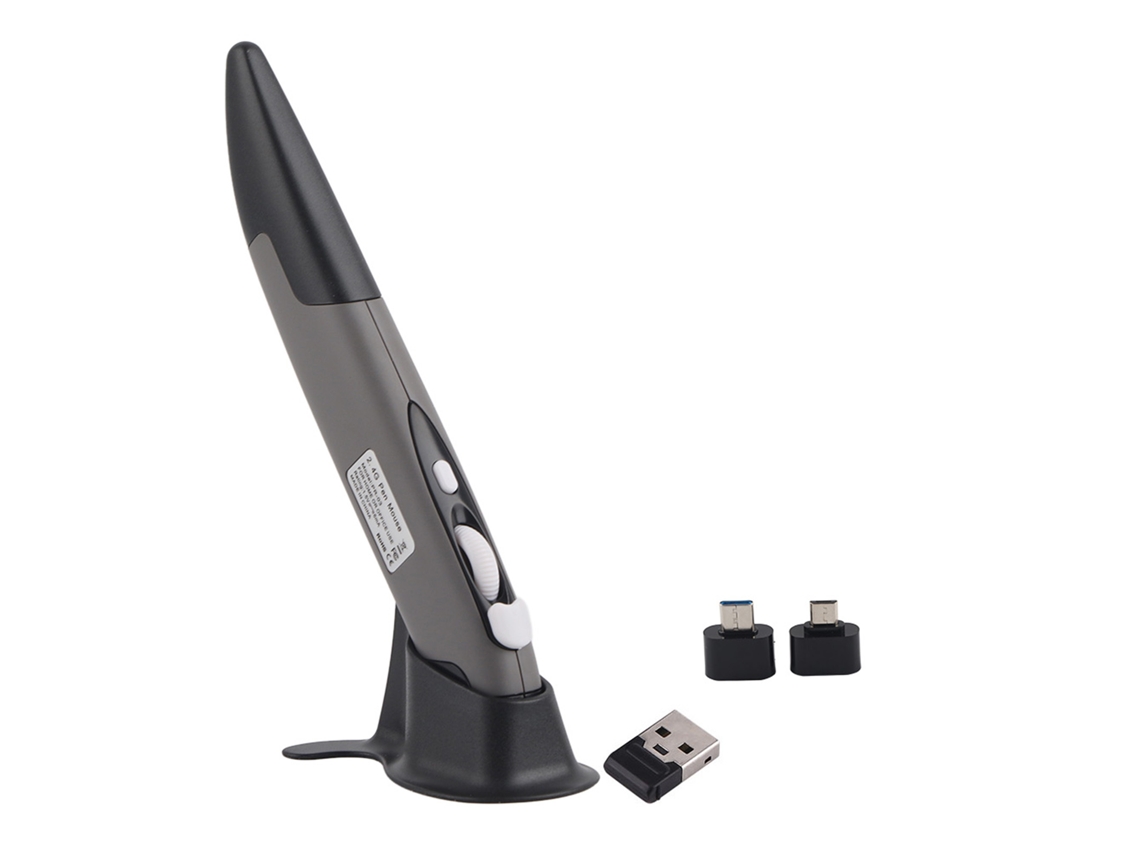 2026zentro-rato Sem Fio Óptico Pen Air Ajustável 500/1000dpi Para Computadores Laptop Cinza 2.4ghz