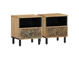 Bedside Cabinet, Bedside Cabinets Vidaxl Marrom Madeira (n/a)